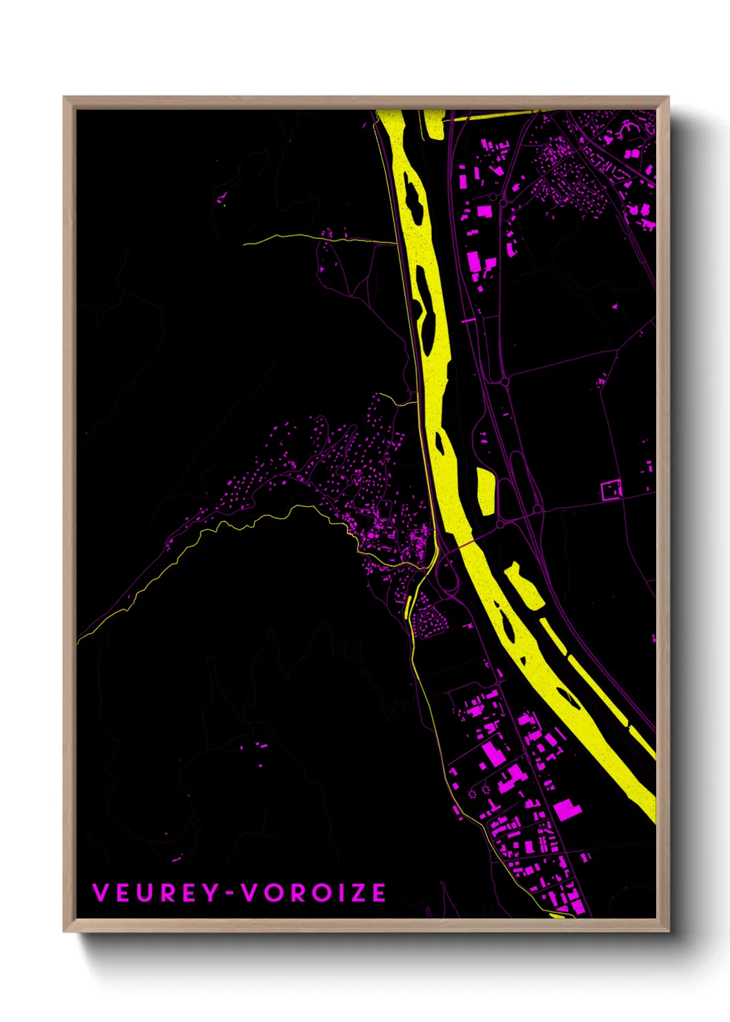 Une affiche de carte sur Veurey-Voroize