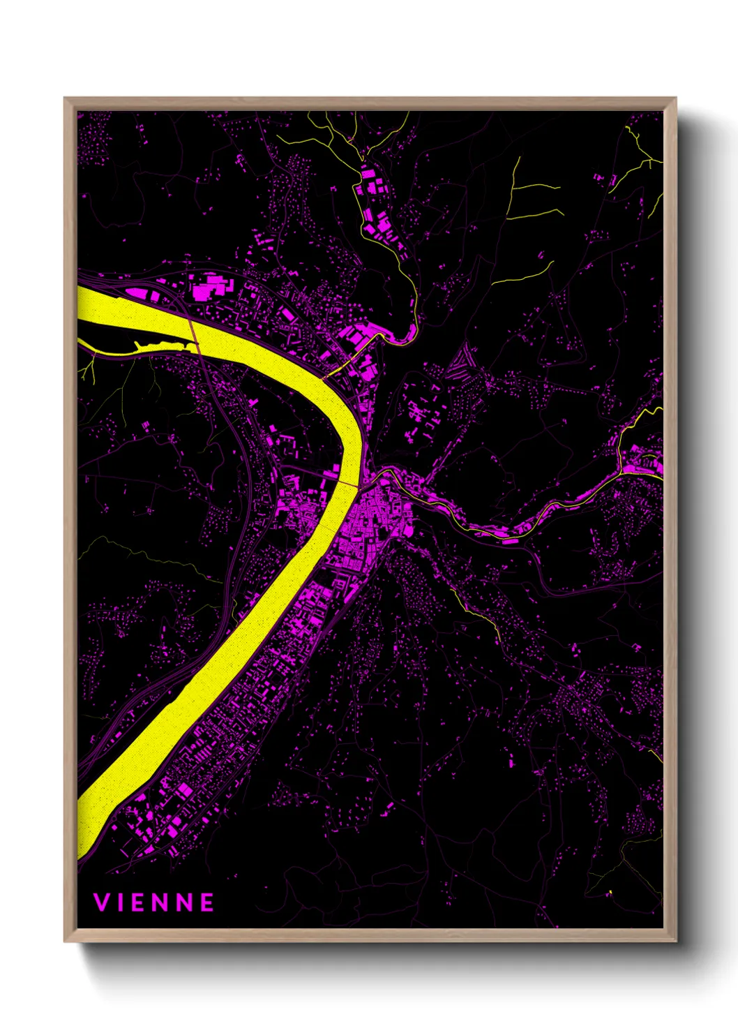 Une affiche de carte sur Vienne