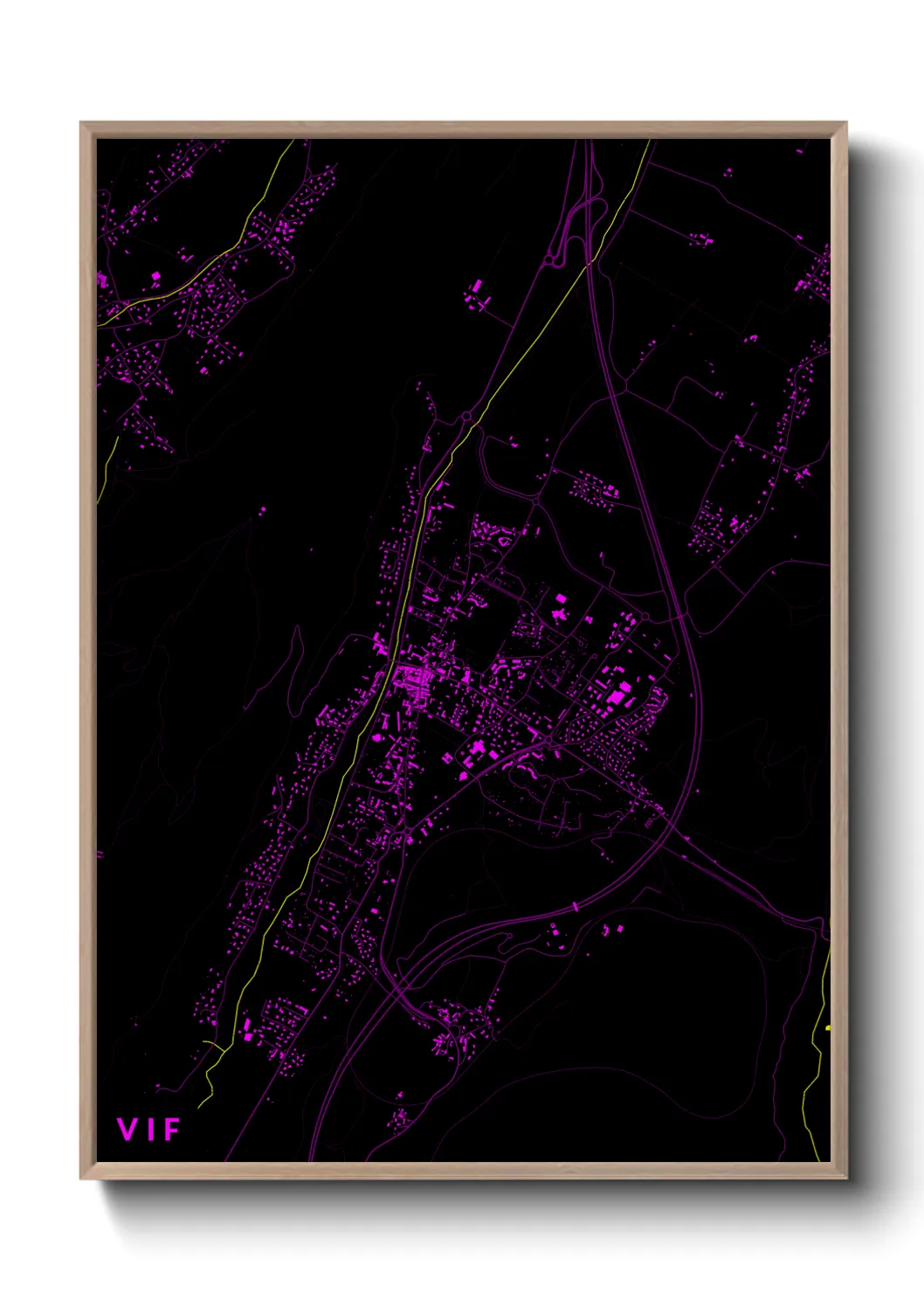 Une affiche de carte sur Vif