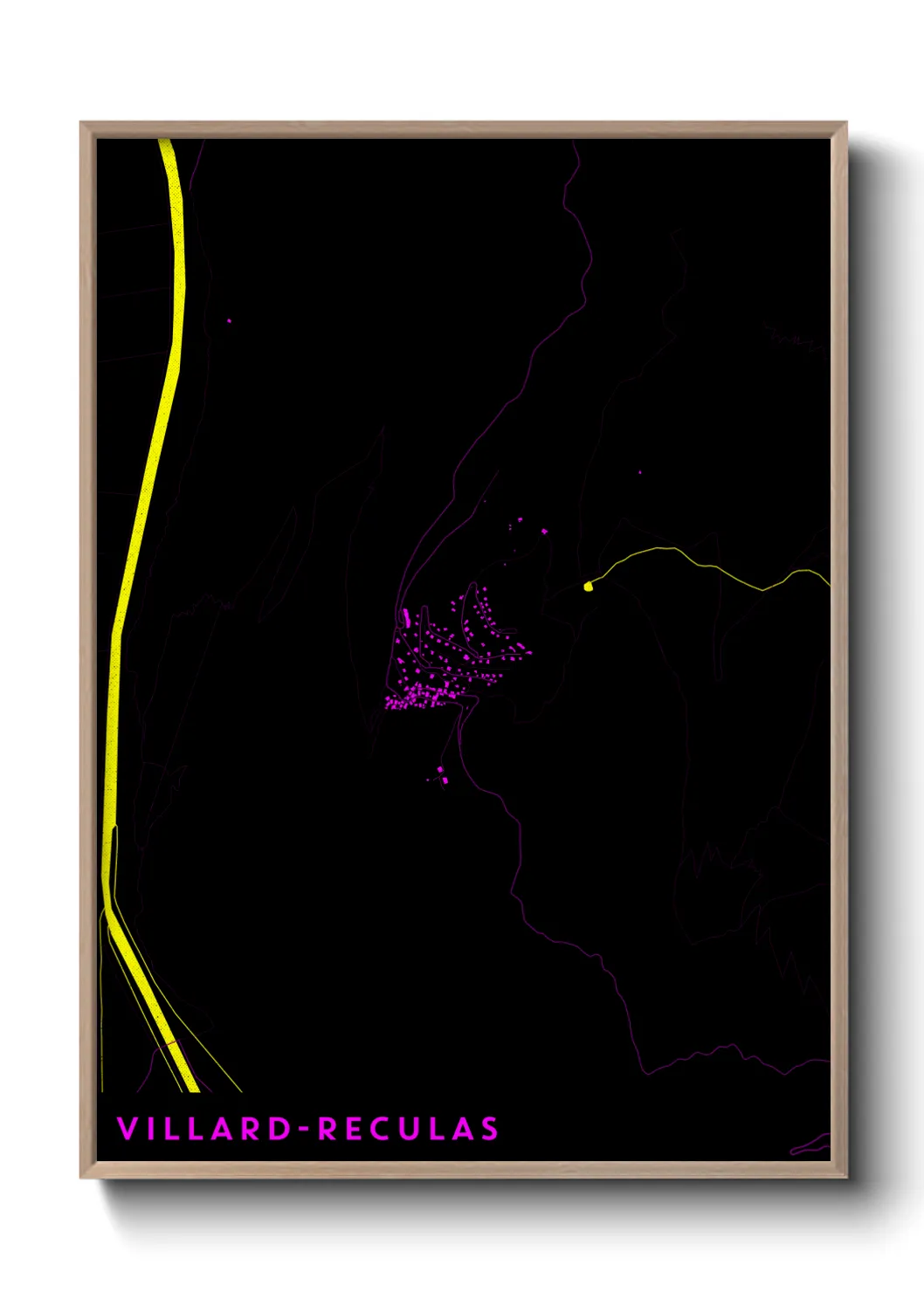 Une affiche de carte sur Villard-Reculas