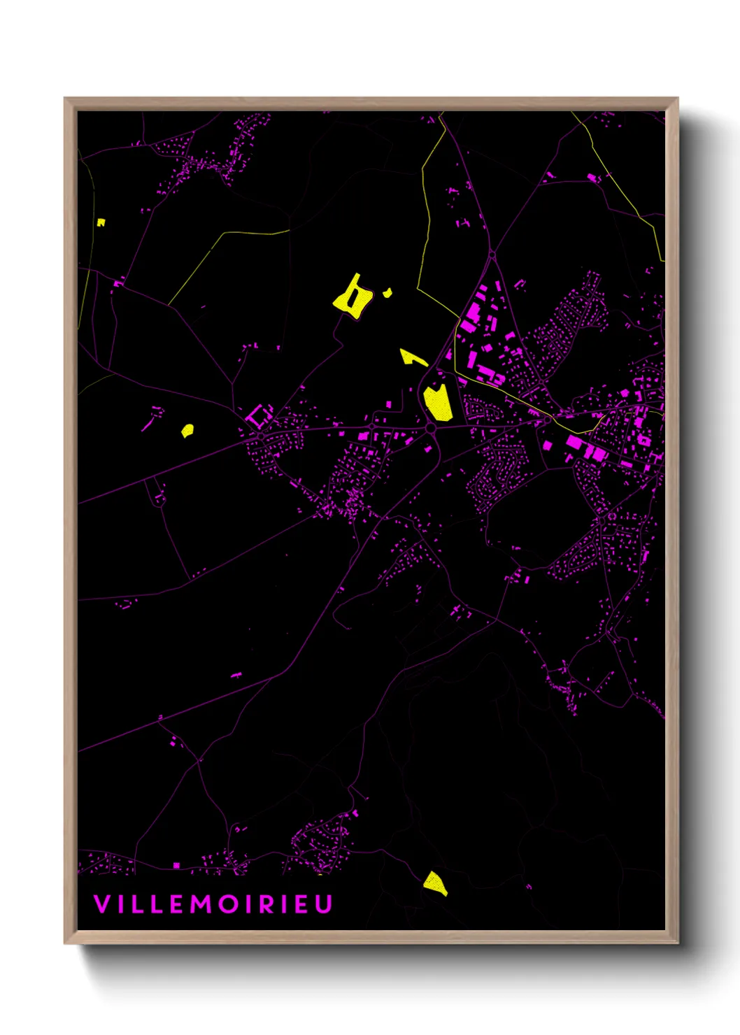 Une affiche de carte sur Villemoirieu
