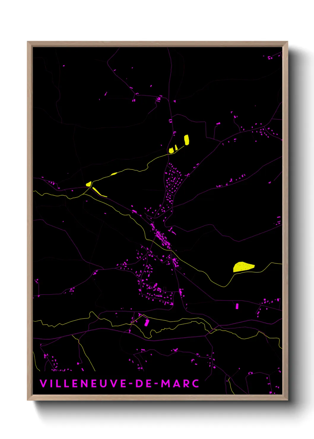 Une affiche de carte sur Villeneuve-de-Marc