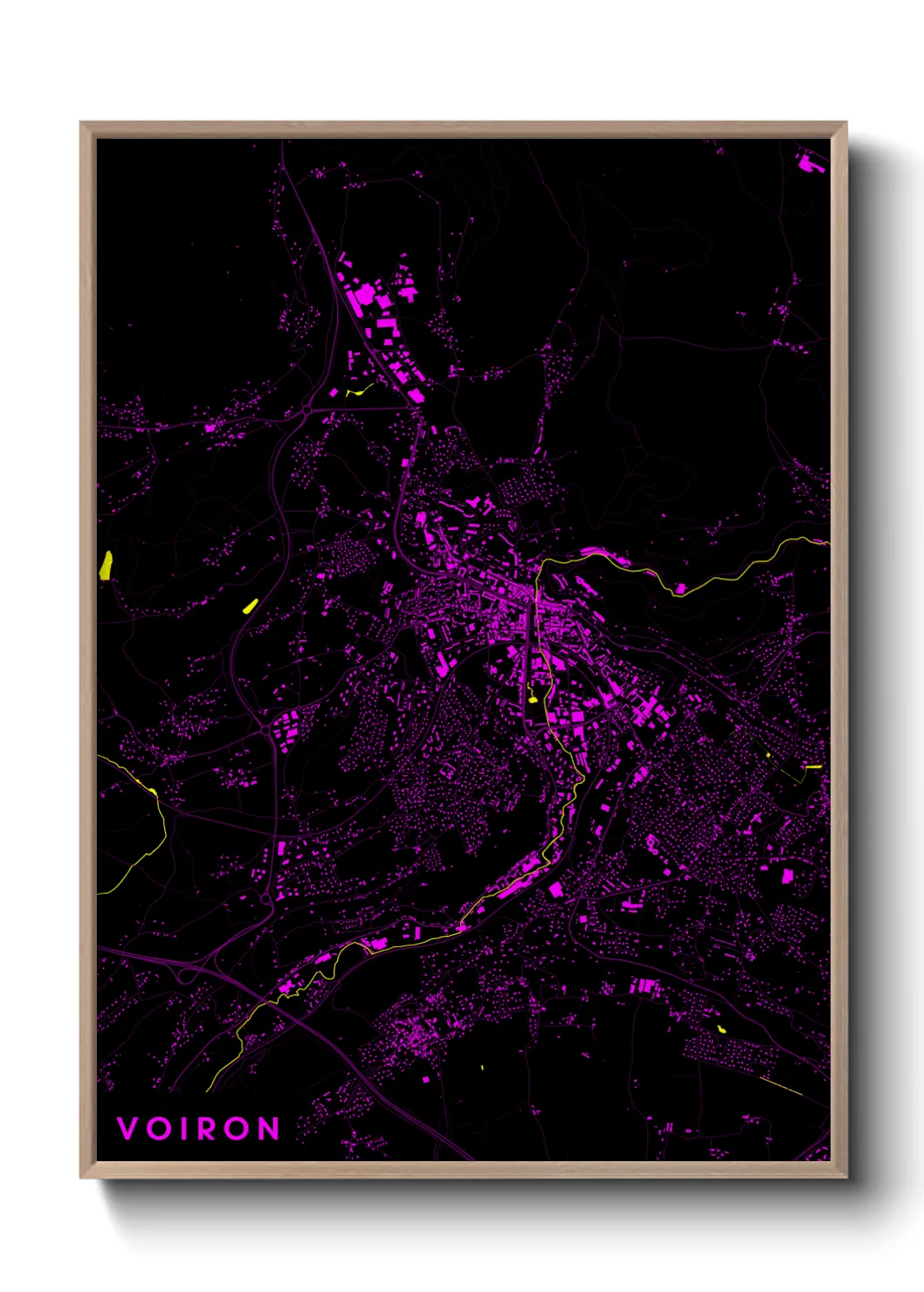 Une affiche de carte sur Voiron