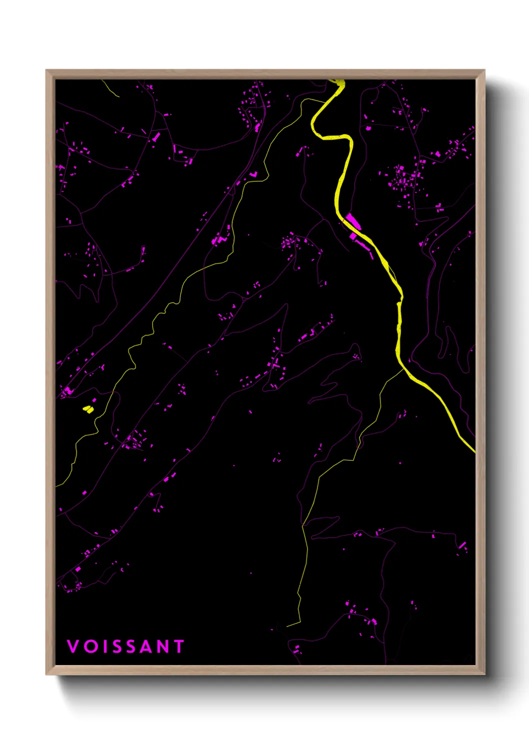 Une affiche de carte sur Voissant