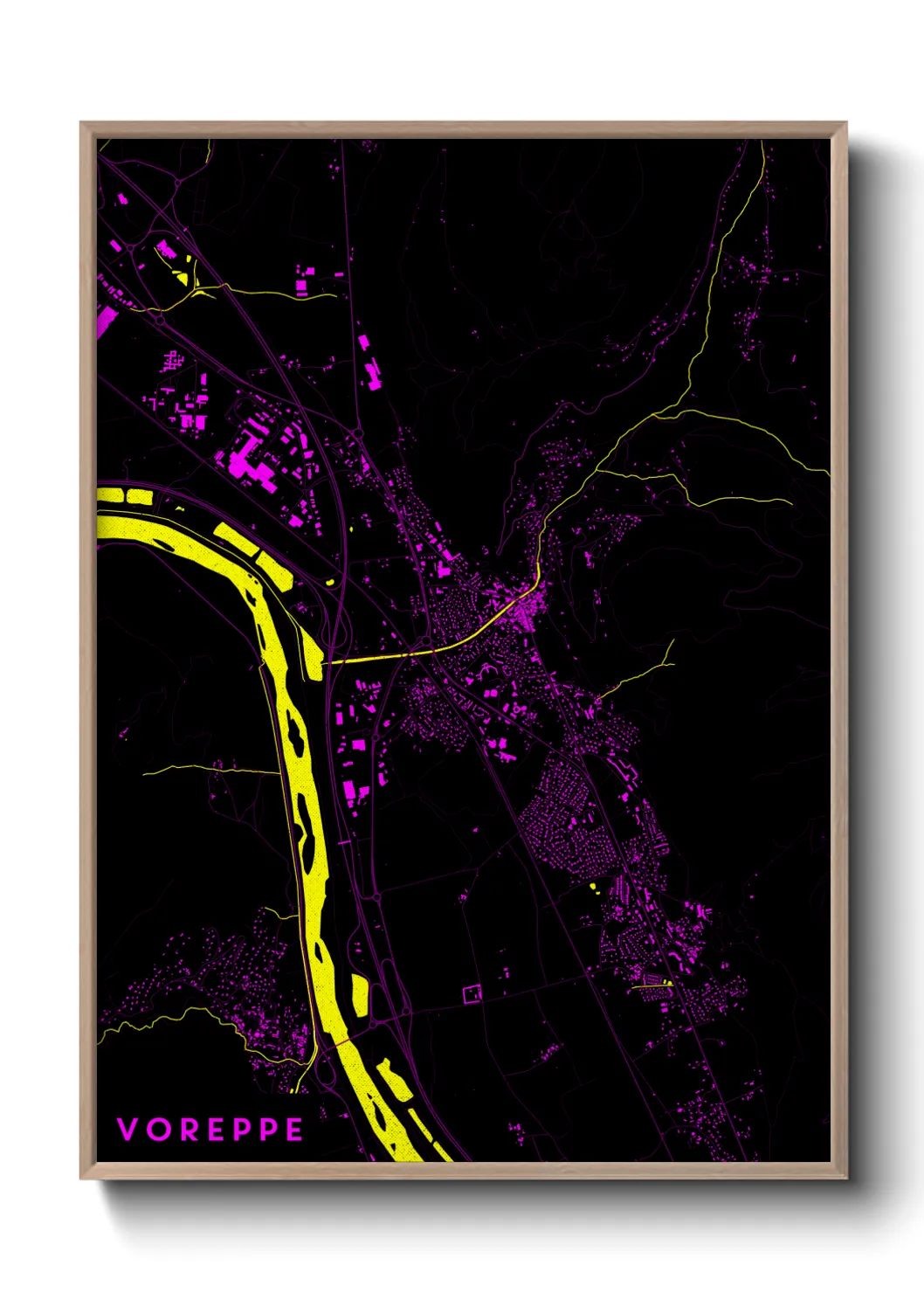 Une affiche de carte sur Voreppe