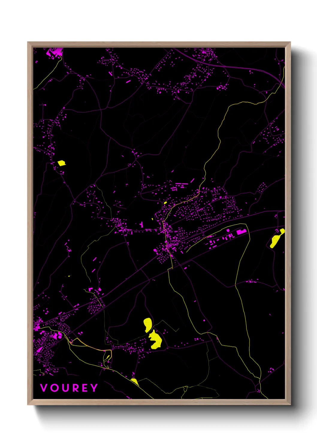 Une affiche de carte sur Vourey