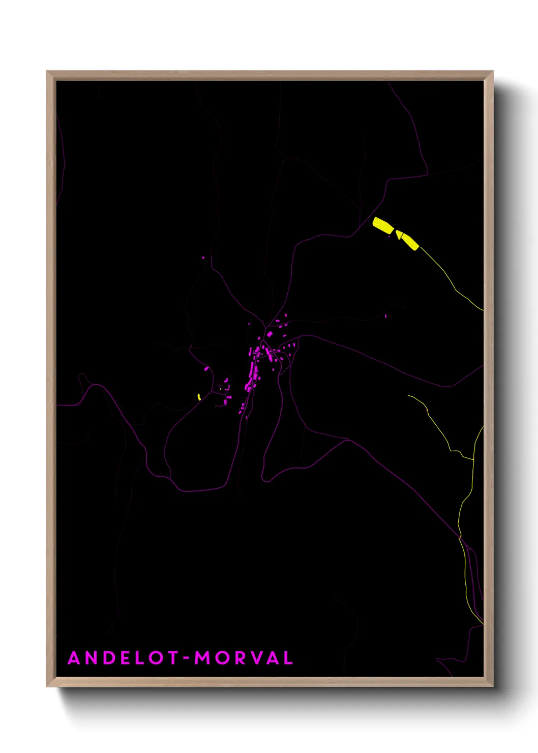 Une affiche de carte sur Andelot-Morval