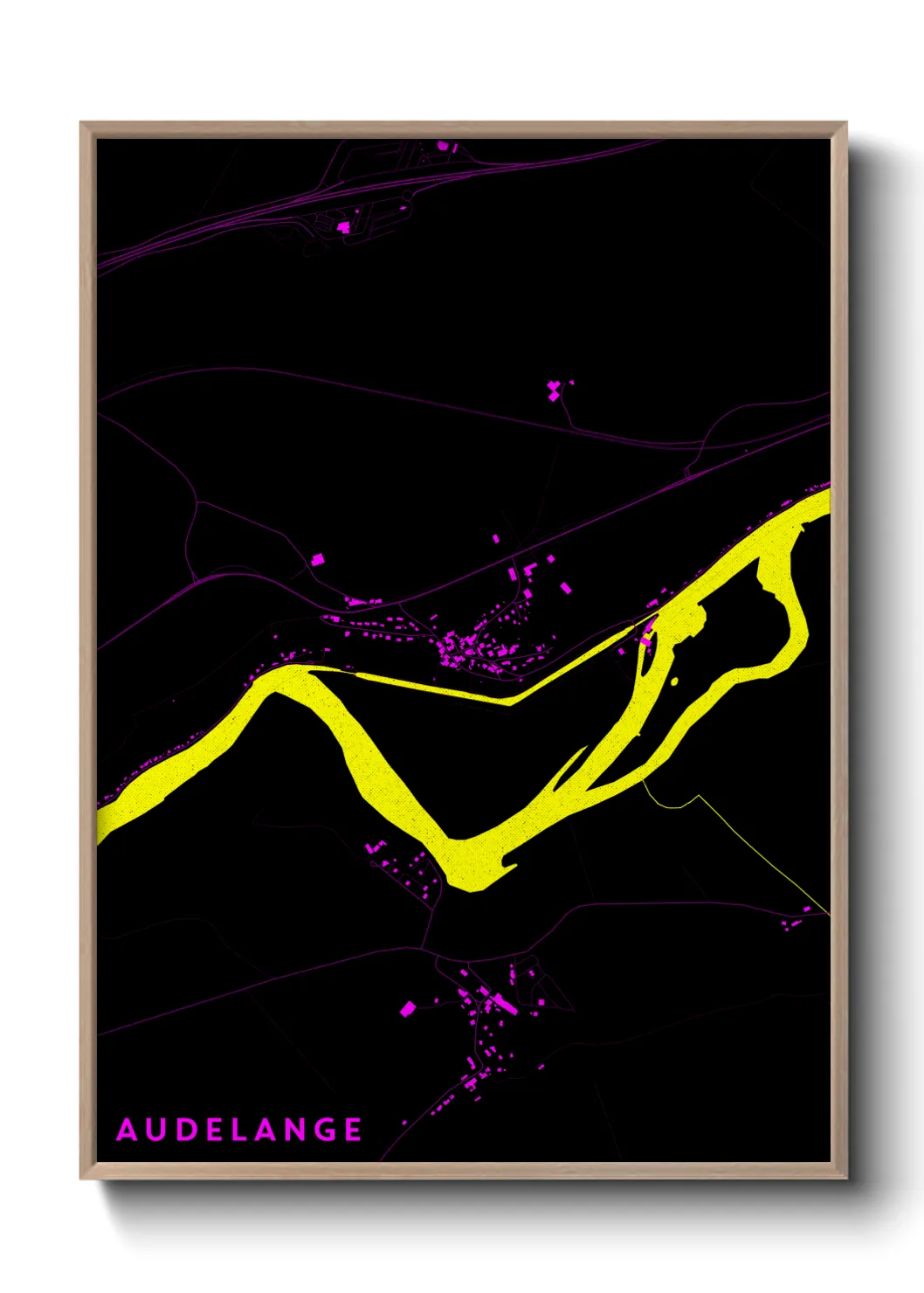 Une affiche de carte sur Audelange