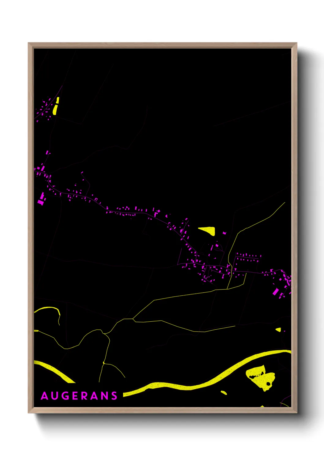 Une affiche de carte sur Augerans