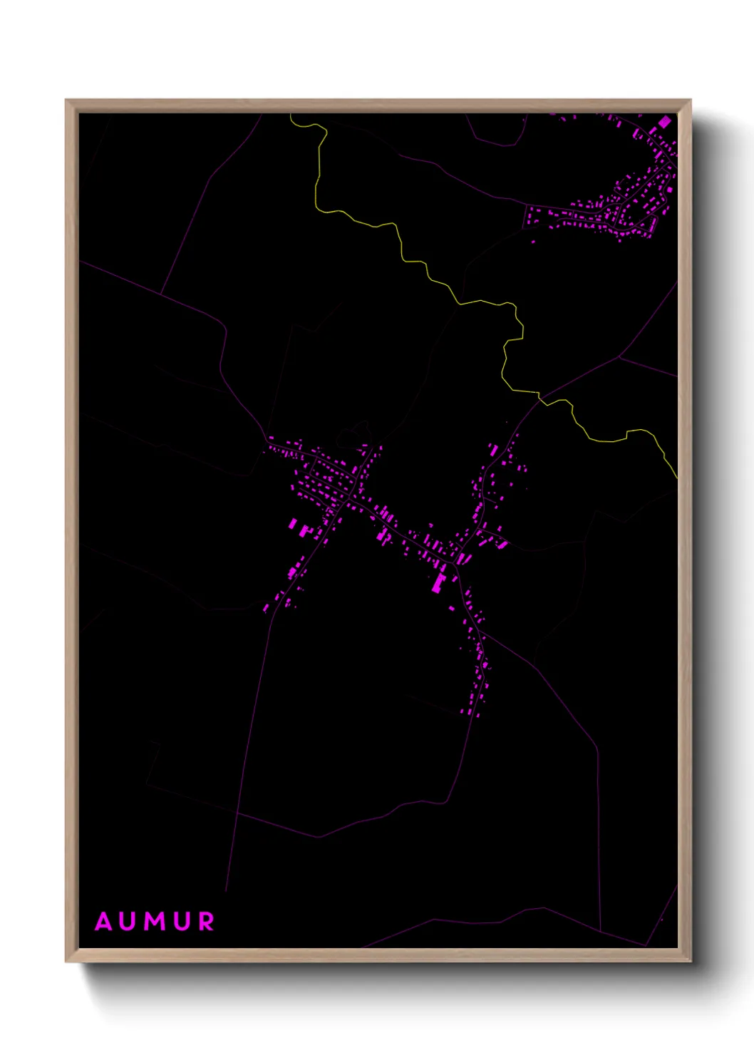 Une affiche de carte sur Aumur