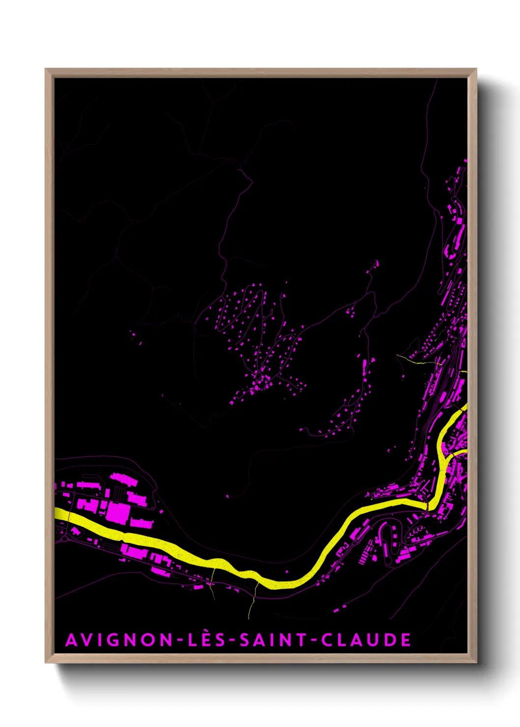 Une affiche de carte sur Avignon-lès-Saint-Claude