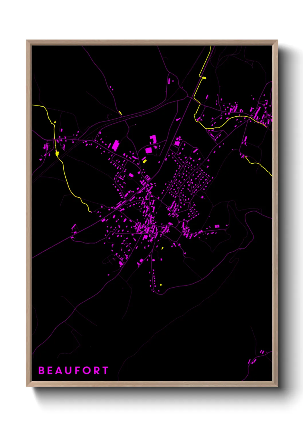 Une affiche de carte sur Beaufort