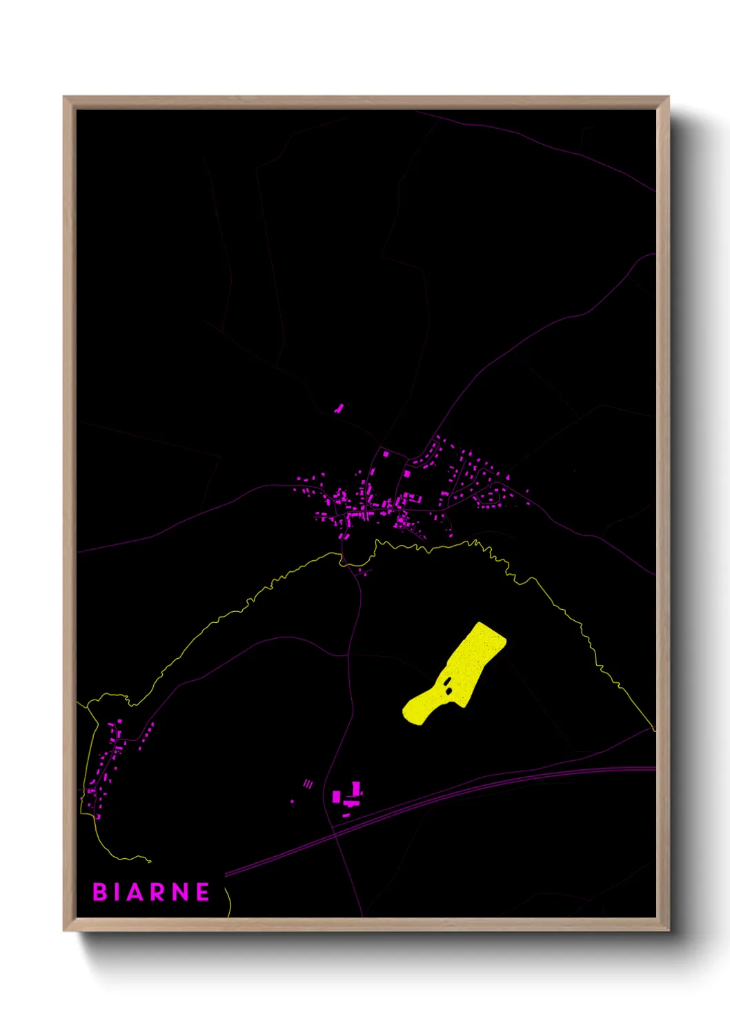 Une affiche de carte sur Biarne