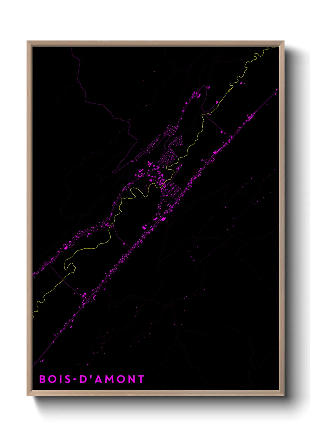 Une affiche de carte sur Bois-d'Amont