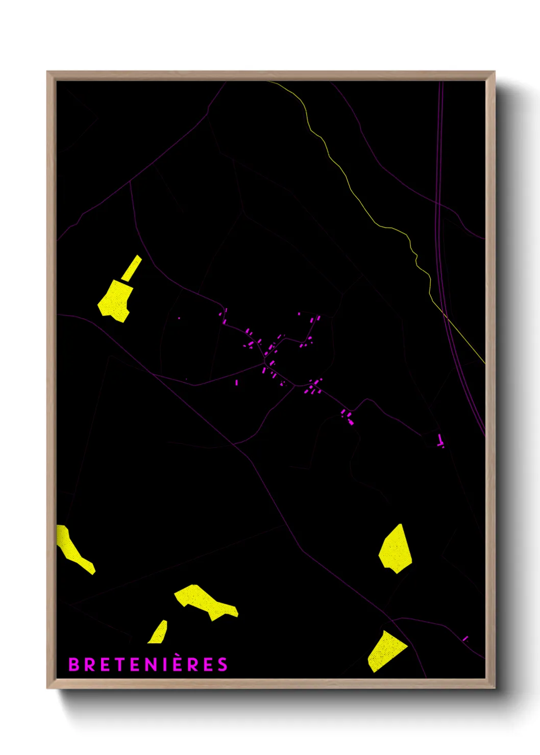 Une affiche de carte sur Bretenières
