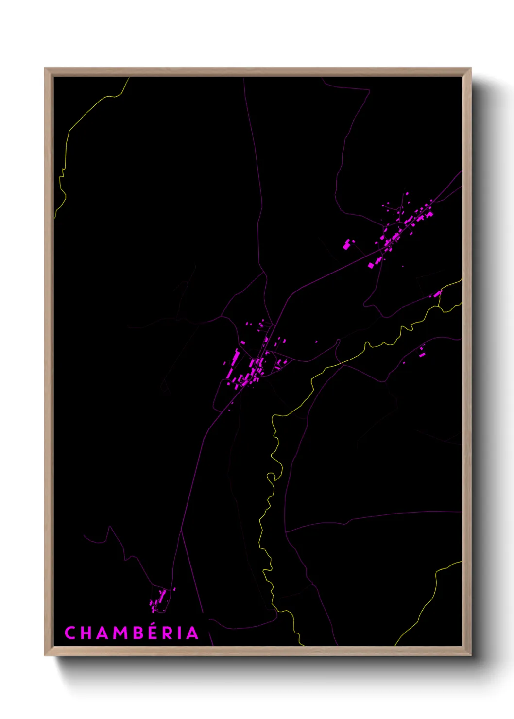 Une affiche de carte sur Chambéria