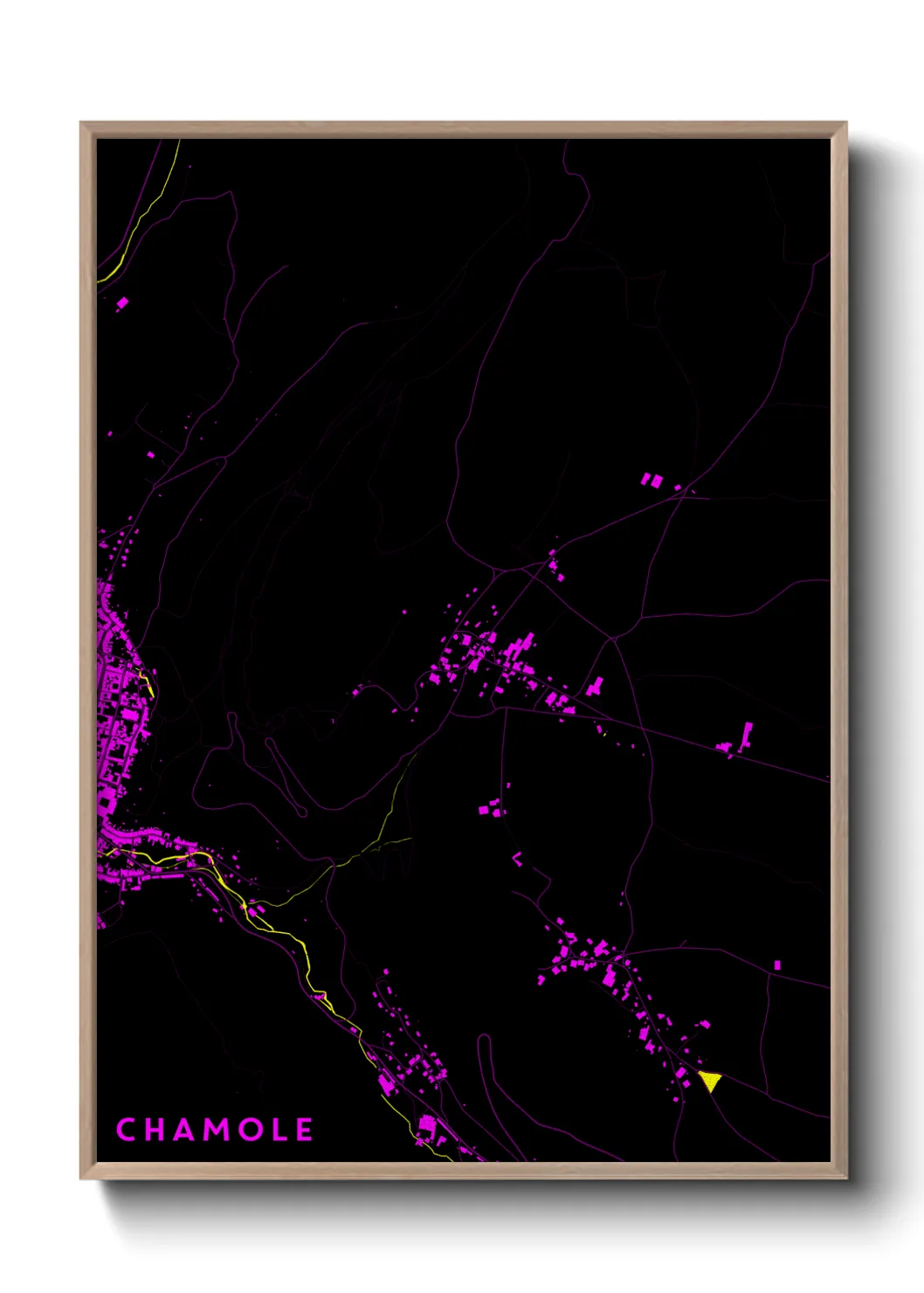 Une affiche de carte sur Chamole