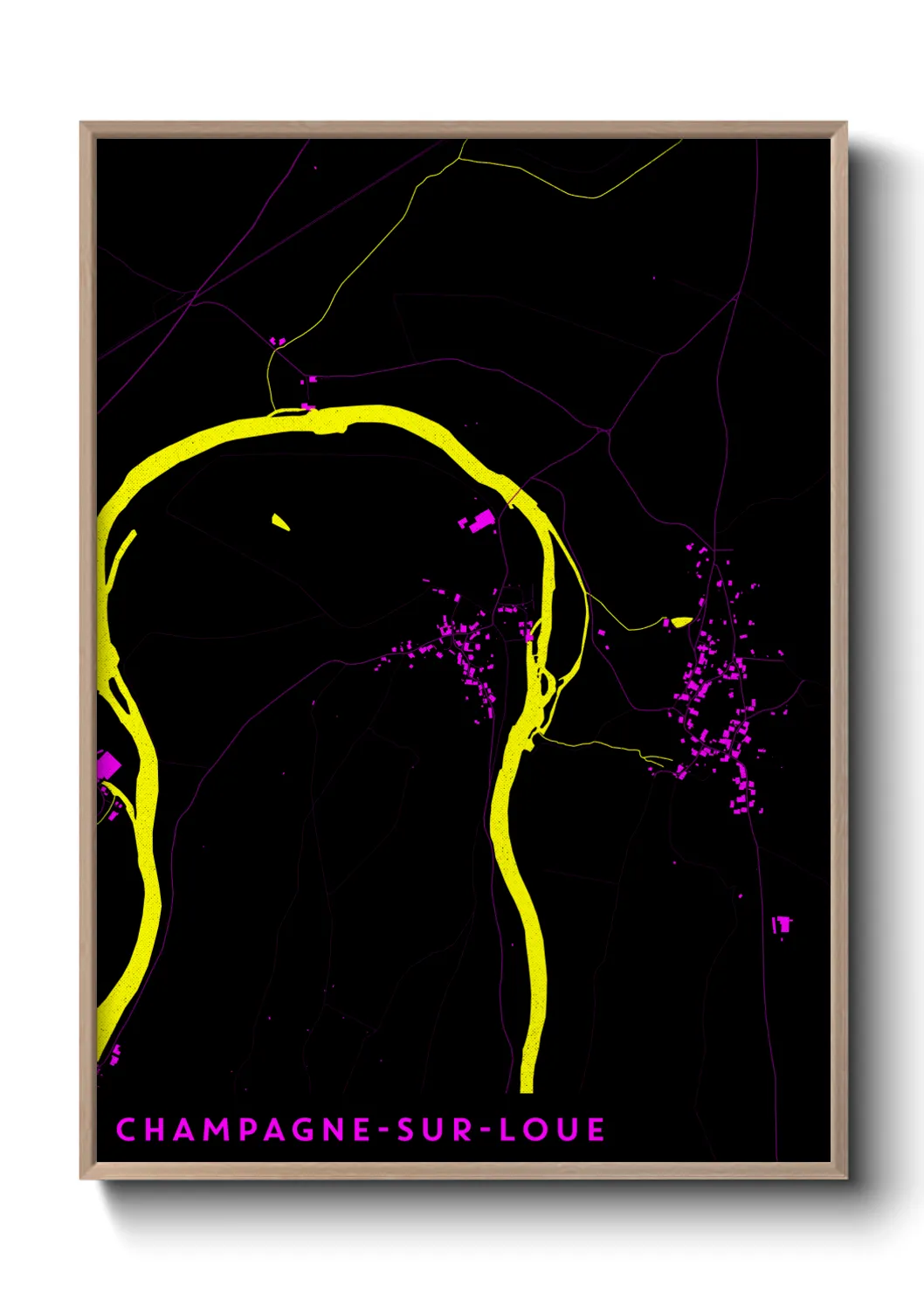 Une affiche de carte sur Champagne-sur-Loue