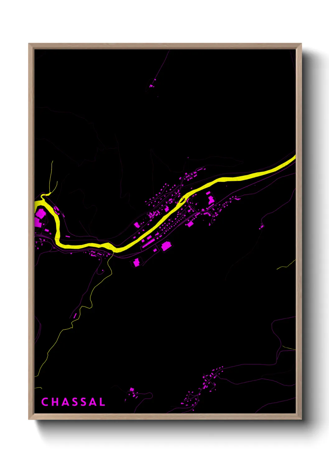 Une affiche de carte sur Chassal