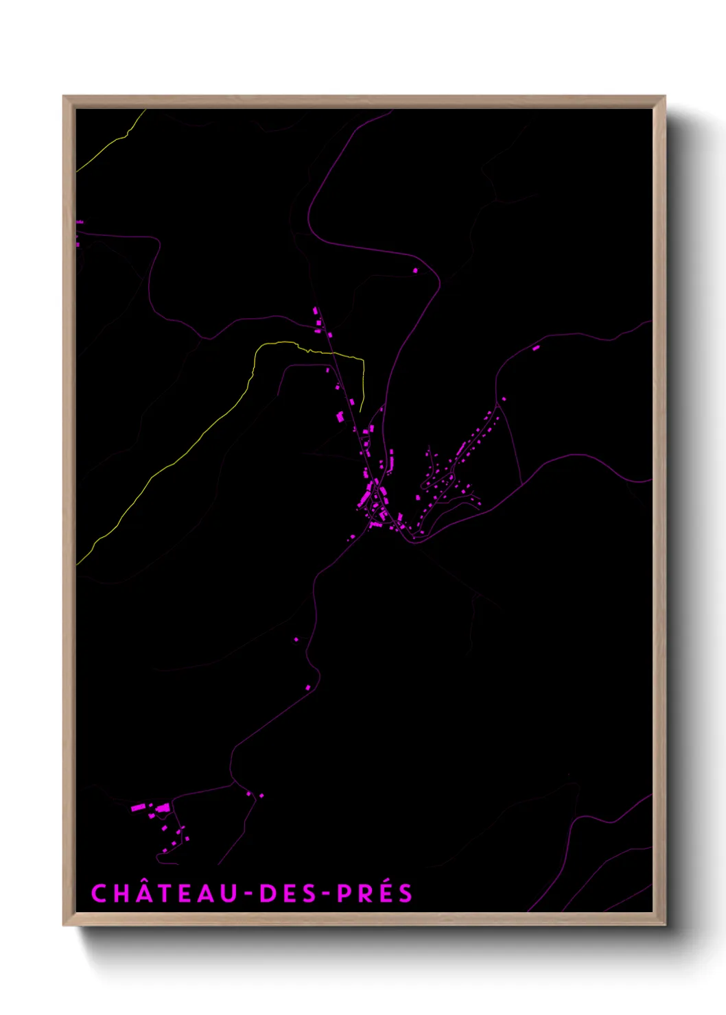 Une affiche de carte sur Château-des-Prés