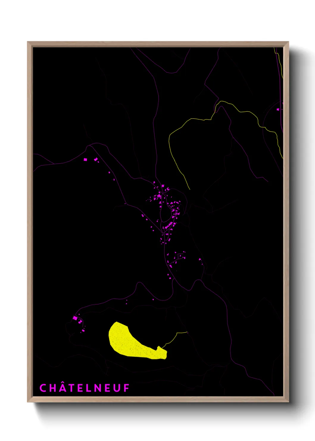 Une affiche de carte sur Châtelneuf