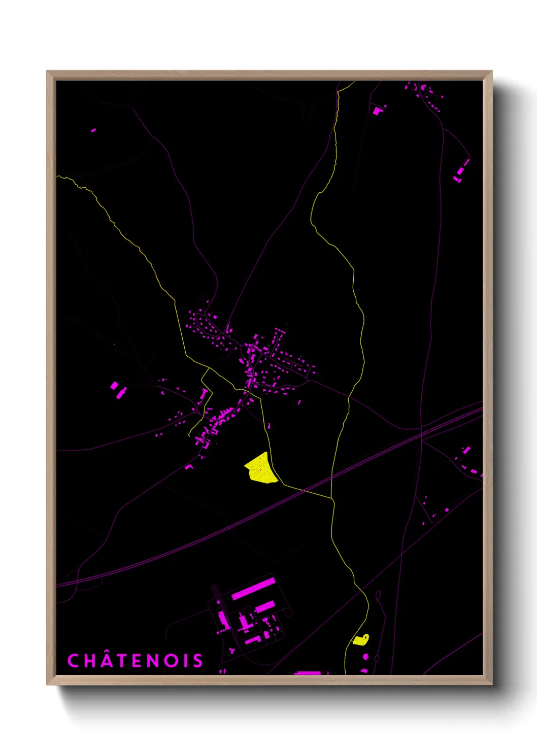 Une affiche de carte sur Châtenois