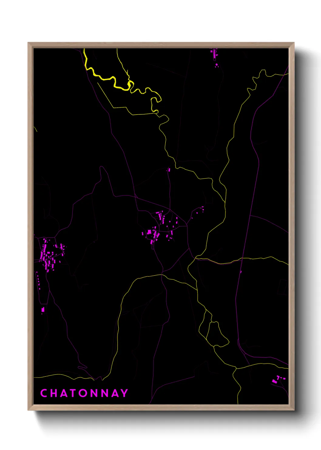 Une affiche de carte sur Chatonnay