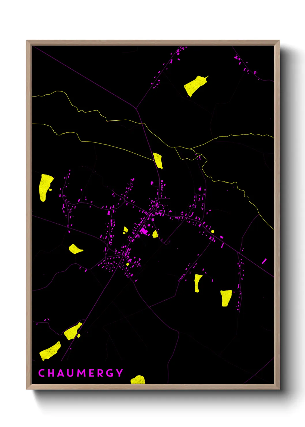 Une affiche de carte sur Chaumergy