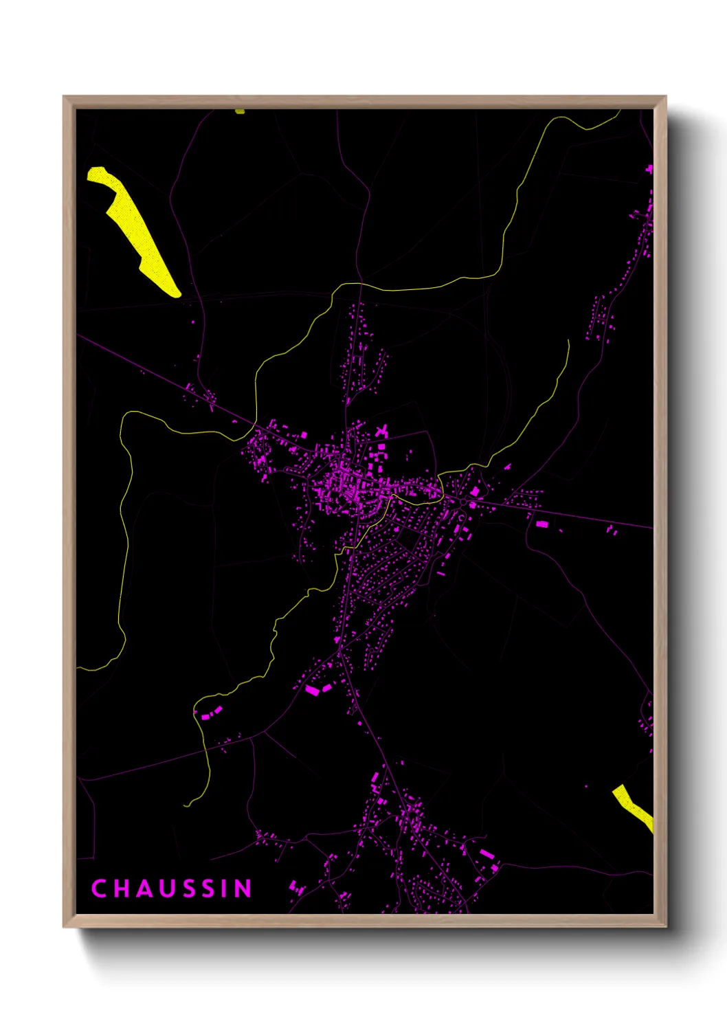Une affiche de carte sur Chaussin