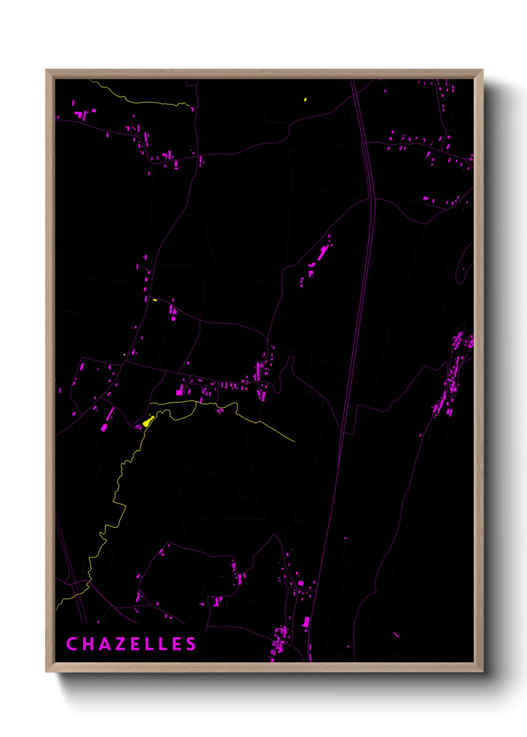 Une affiche de carte sur Chazelles
