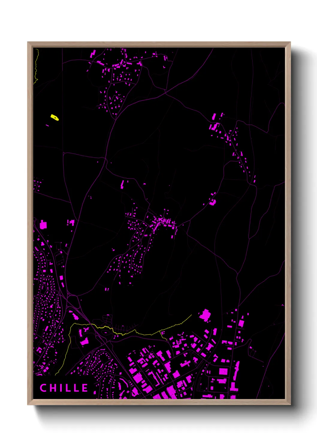 Une affiche de carte sur Chille