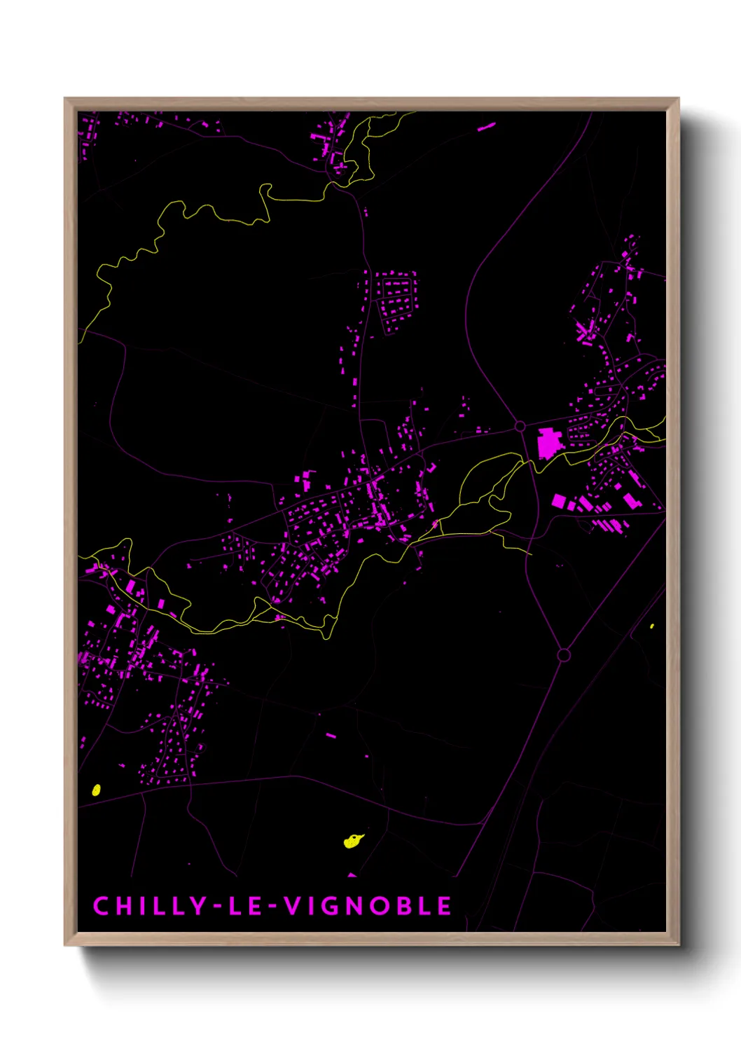 Une affiche de carte sur Chilly-le-Vignoble