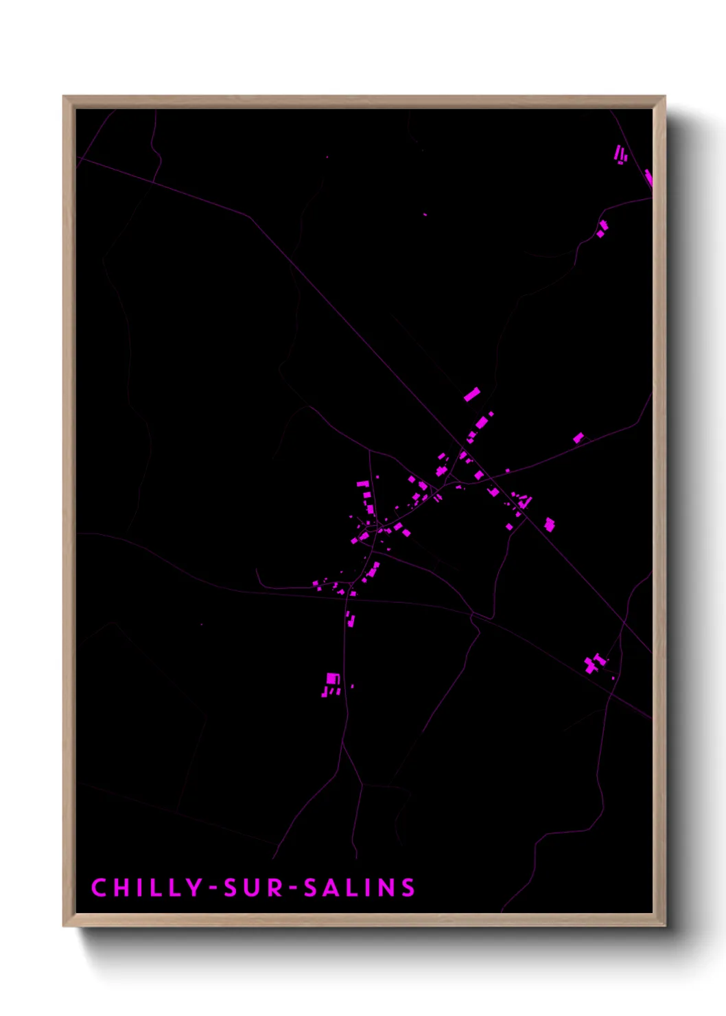 Une affiche de carte sur Chilly-sur-Salins