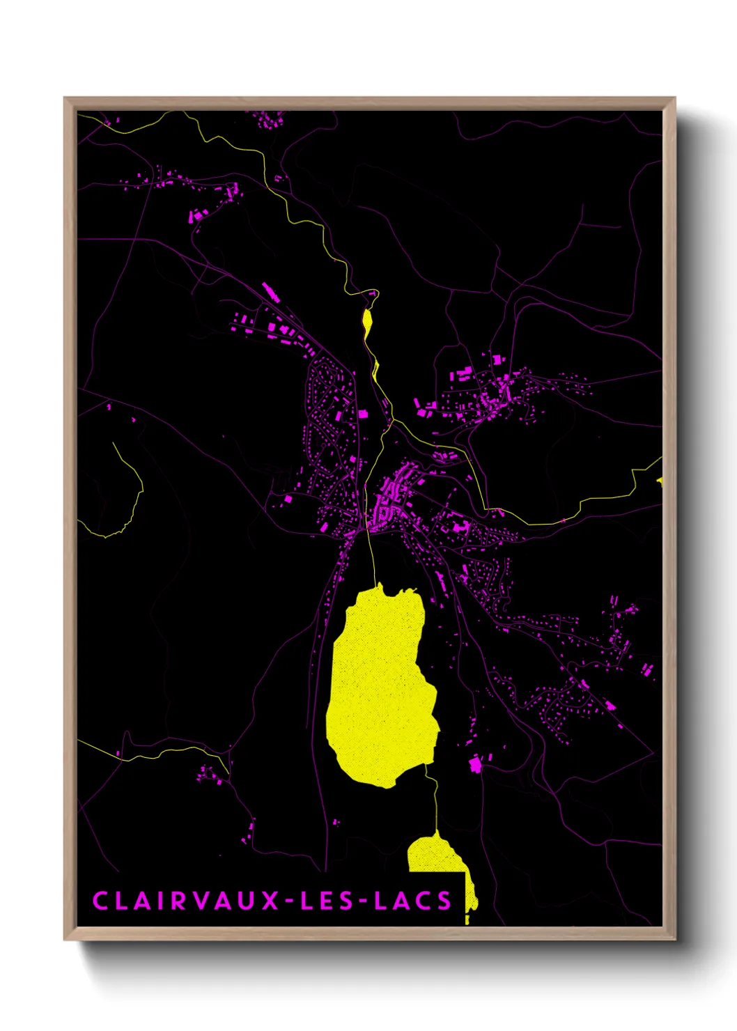 Une affiche de carte sur Clairvaux-les-Lacs