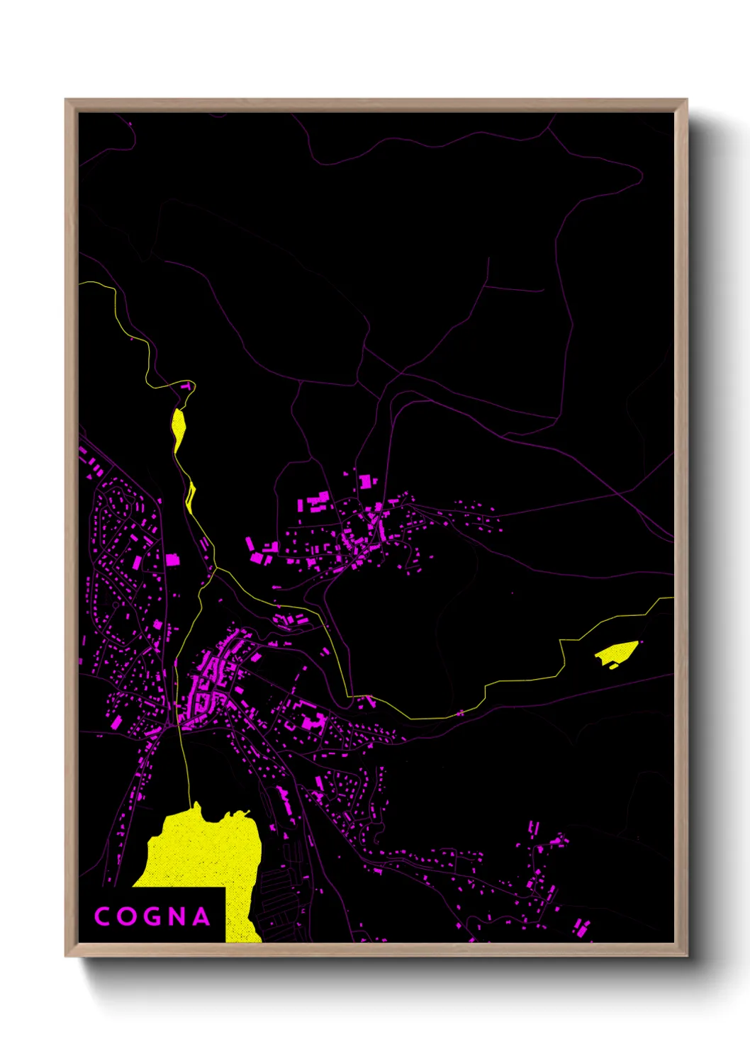 Une affiche de carte sur Cogna