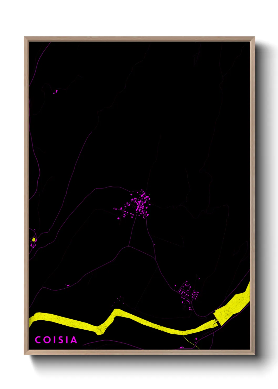 Une affiche de carte sur Coisia