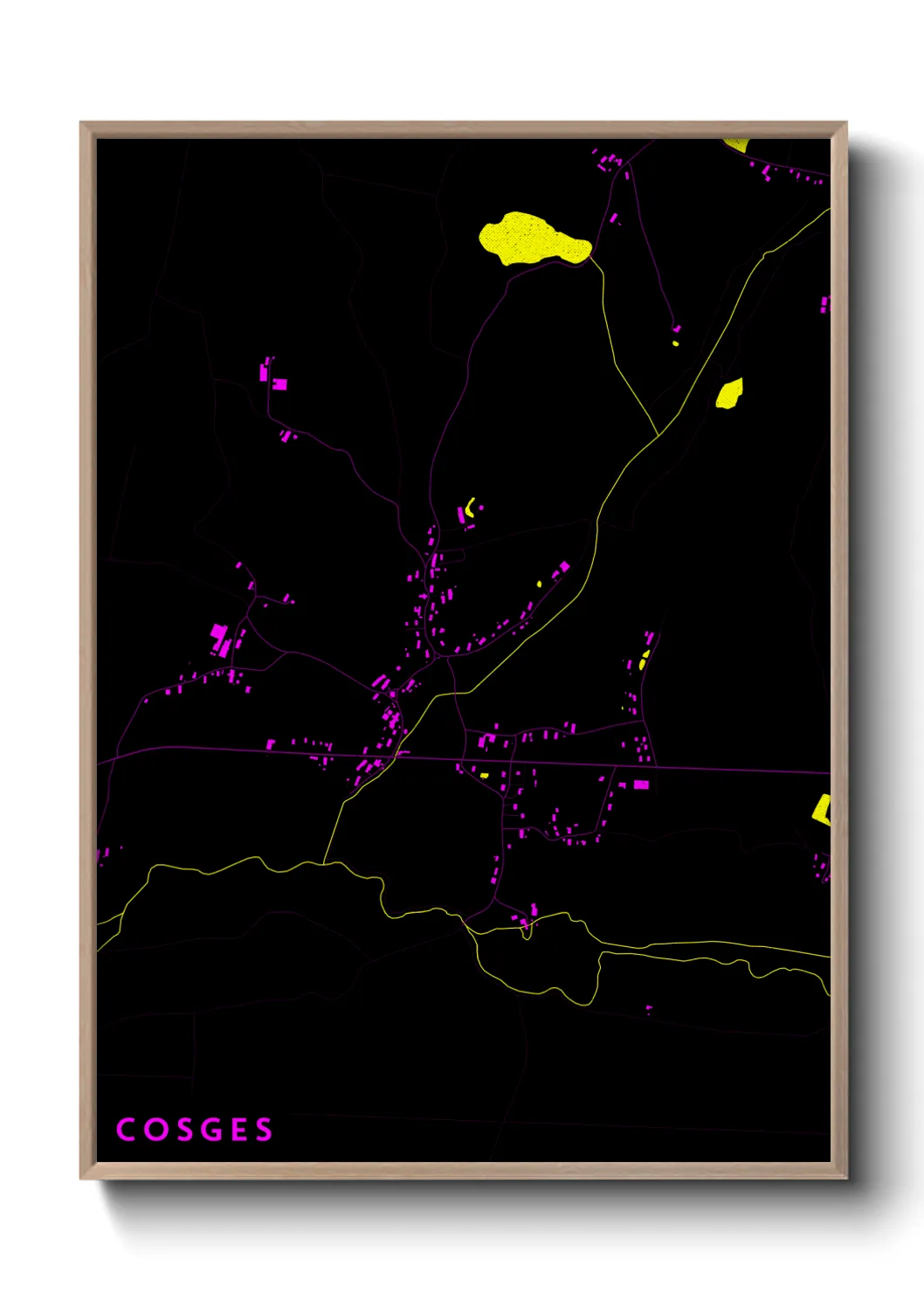 Une affiche de carte sur Cosges