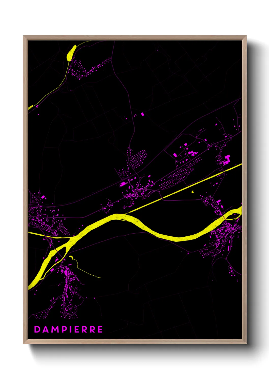 Une affiche de carte sur Dampierre