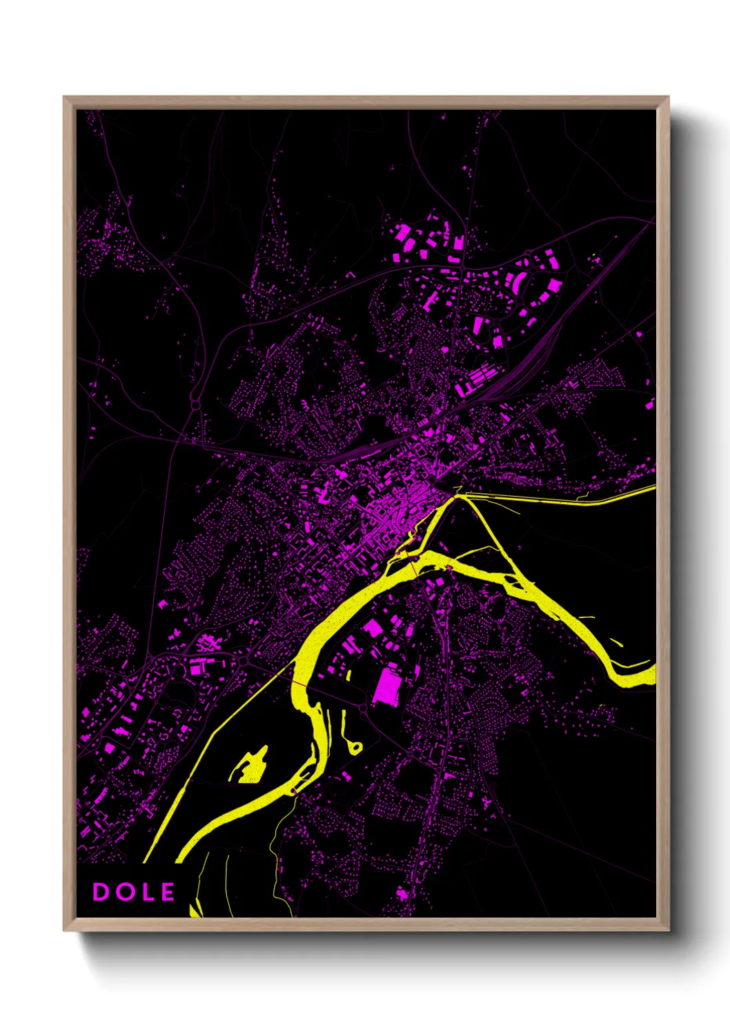 Une affiche de carte sur Dole