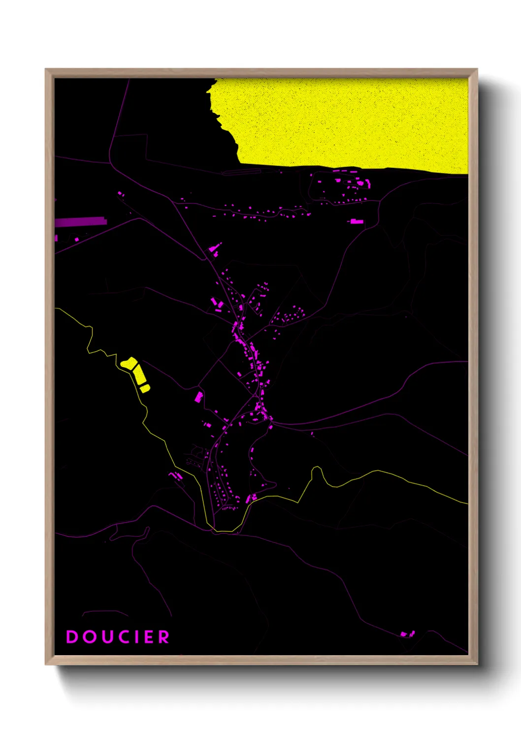 Une affiche de carte sur Doucier