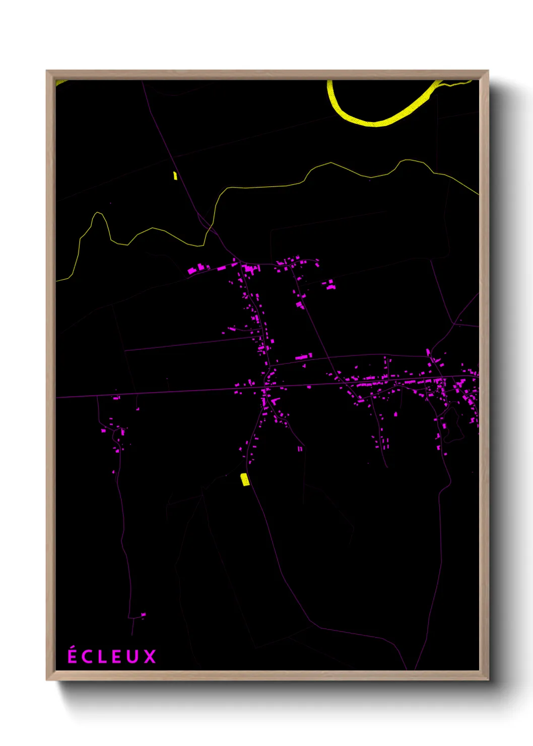 Une affiche de carte sur Écleux