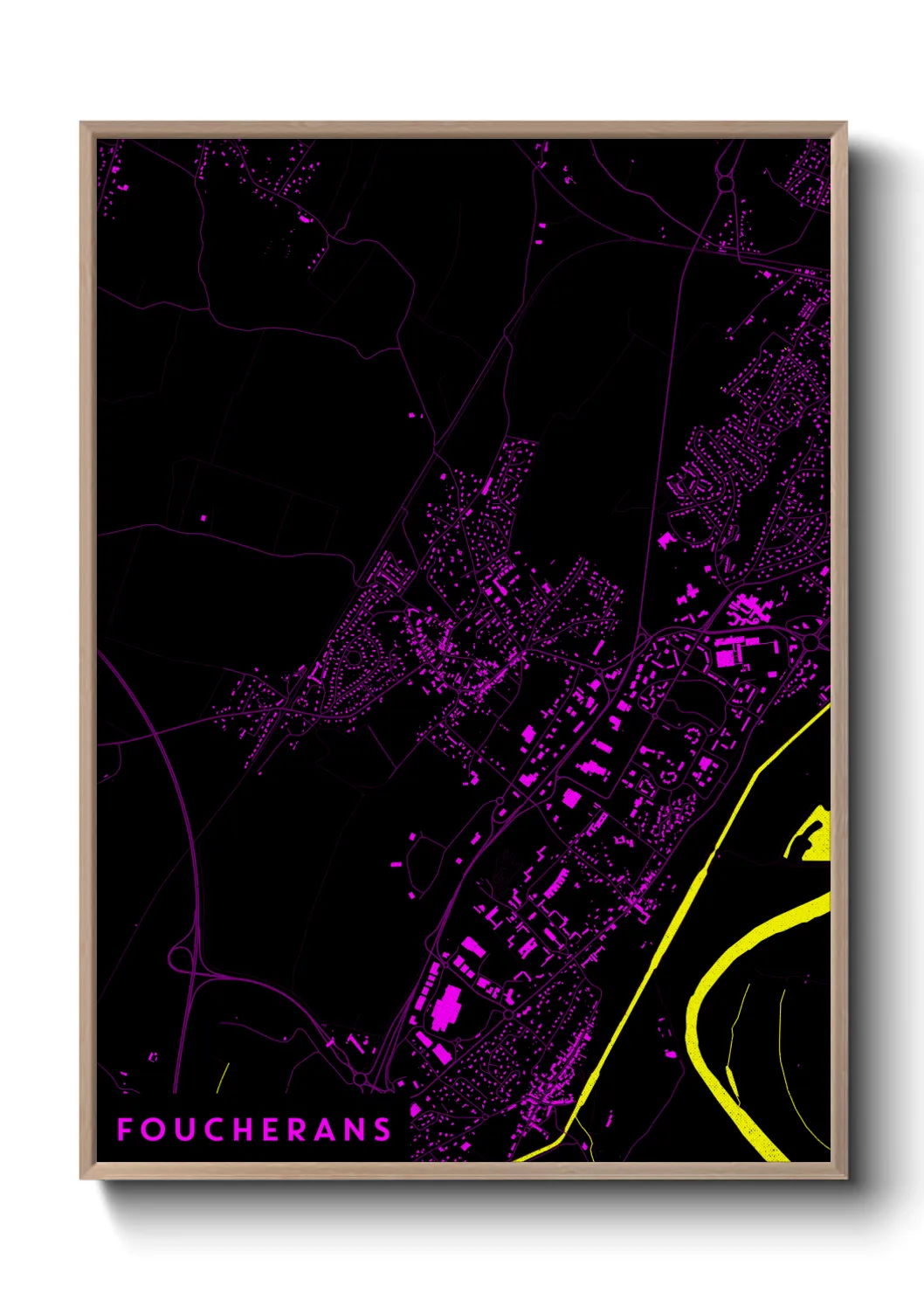 Une affiche de carte sur Foucherans