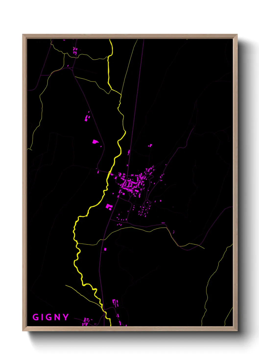 Une affiche de carte sur Gigny