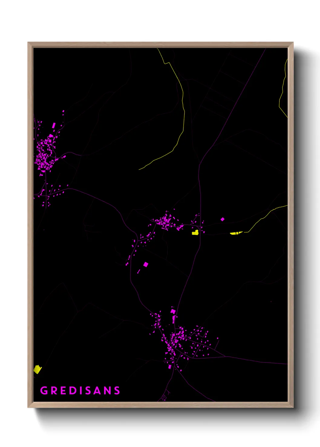 Une affiche de carte sur Gredisans