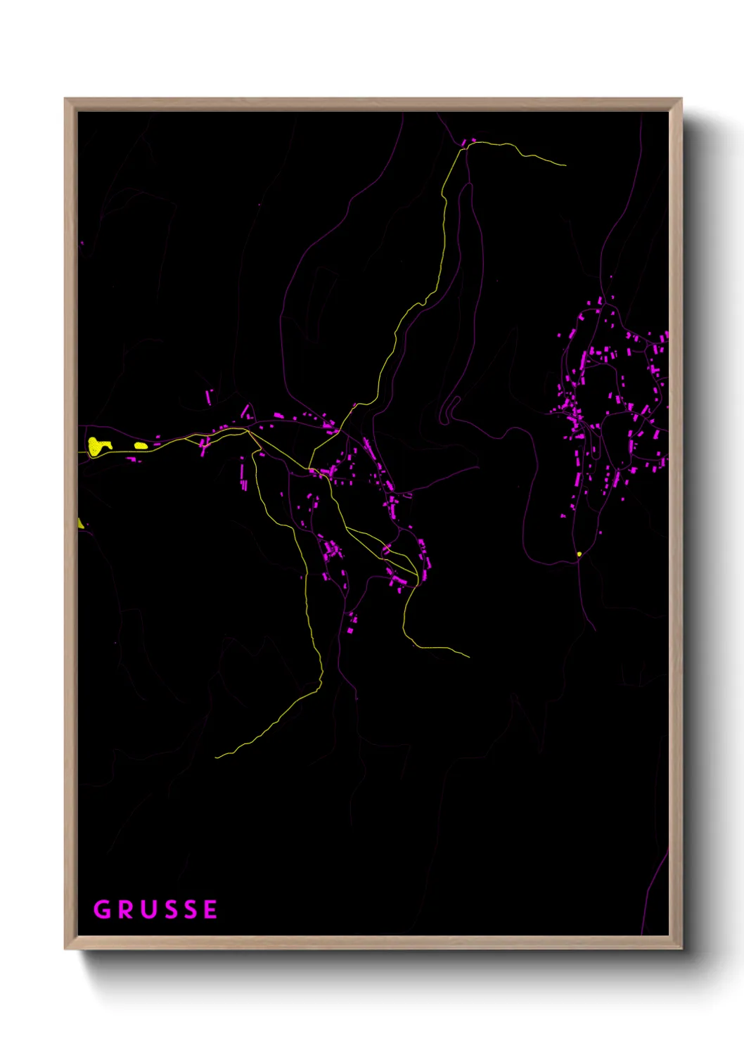 Une affiche de carte sur Grusse