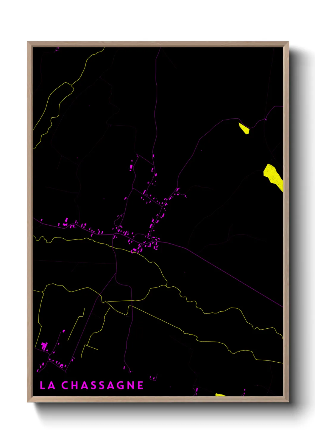Une affiche de carte sur La Chassagne