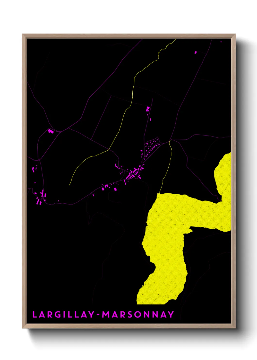 Une affiche de carte sur Largillay-Marsonnay