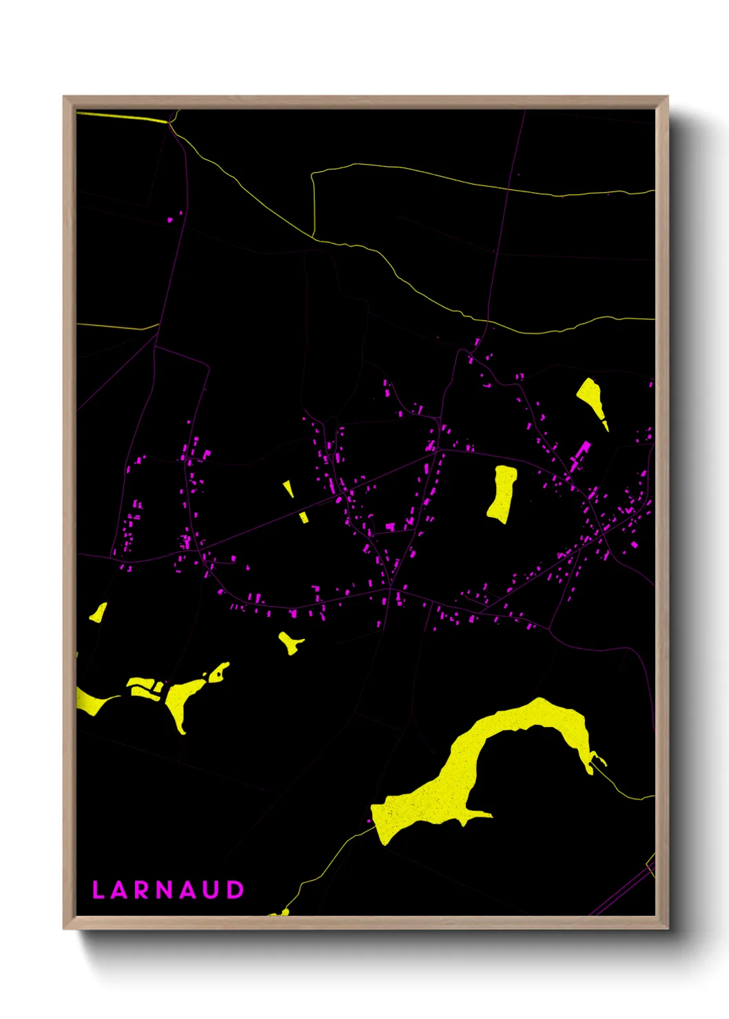 Une affiche de carte sur Larnaud