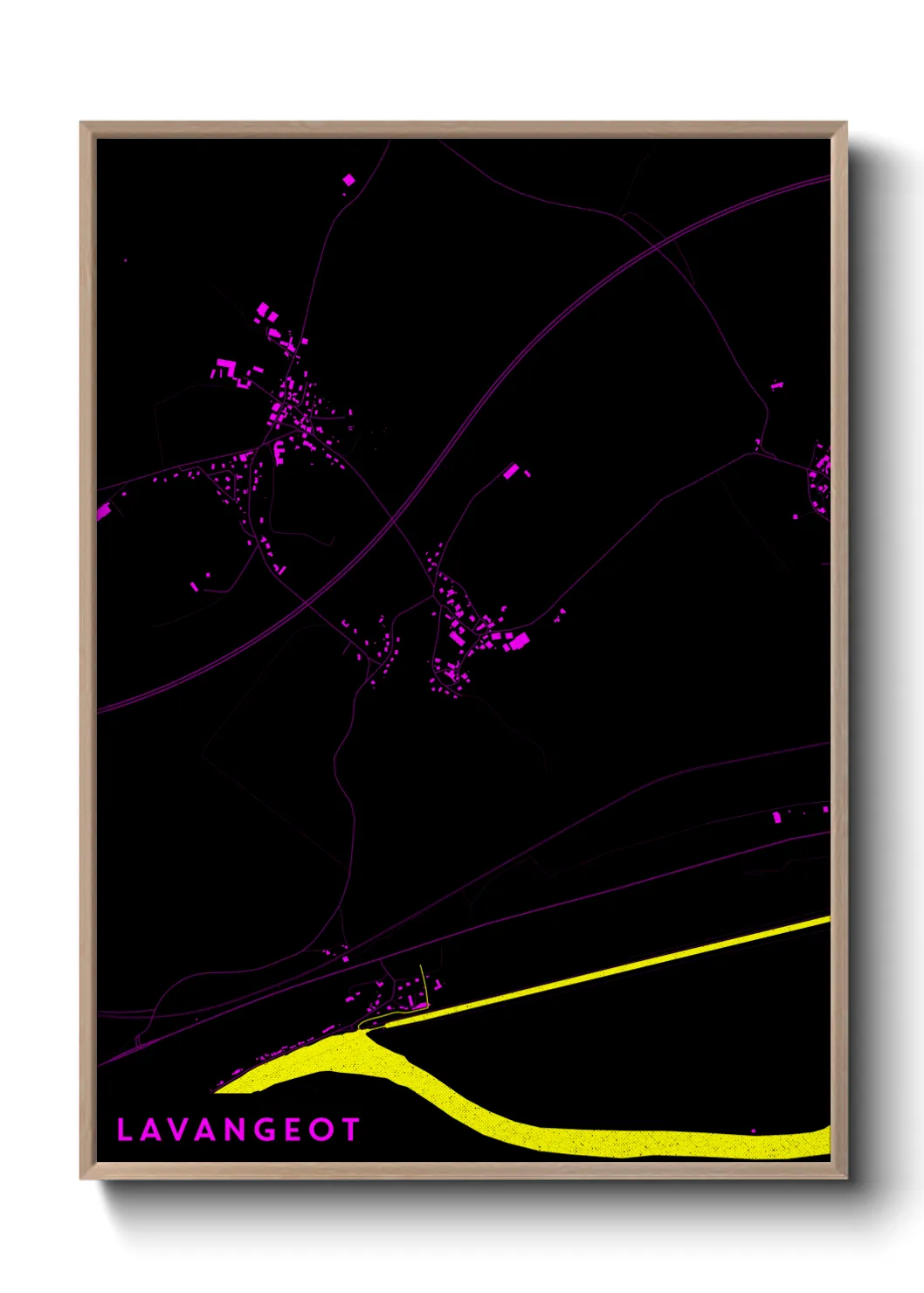 Une affiche de carte sur Lavangeot