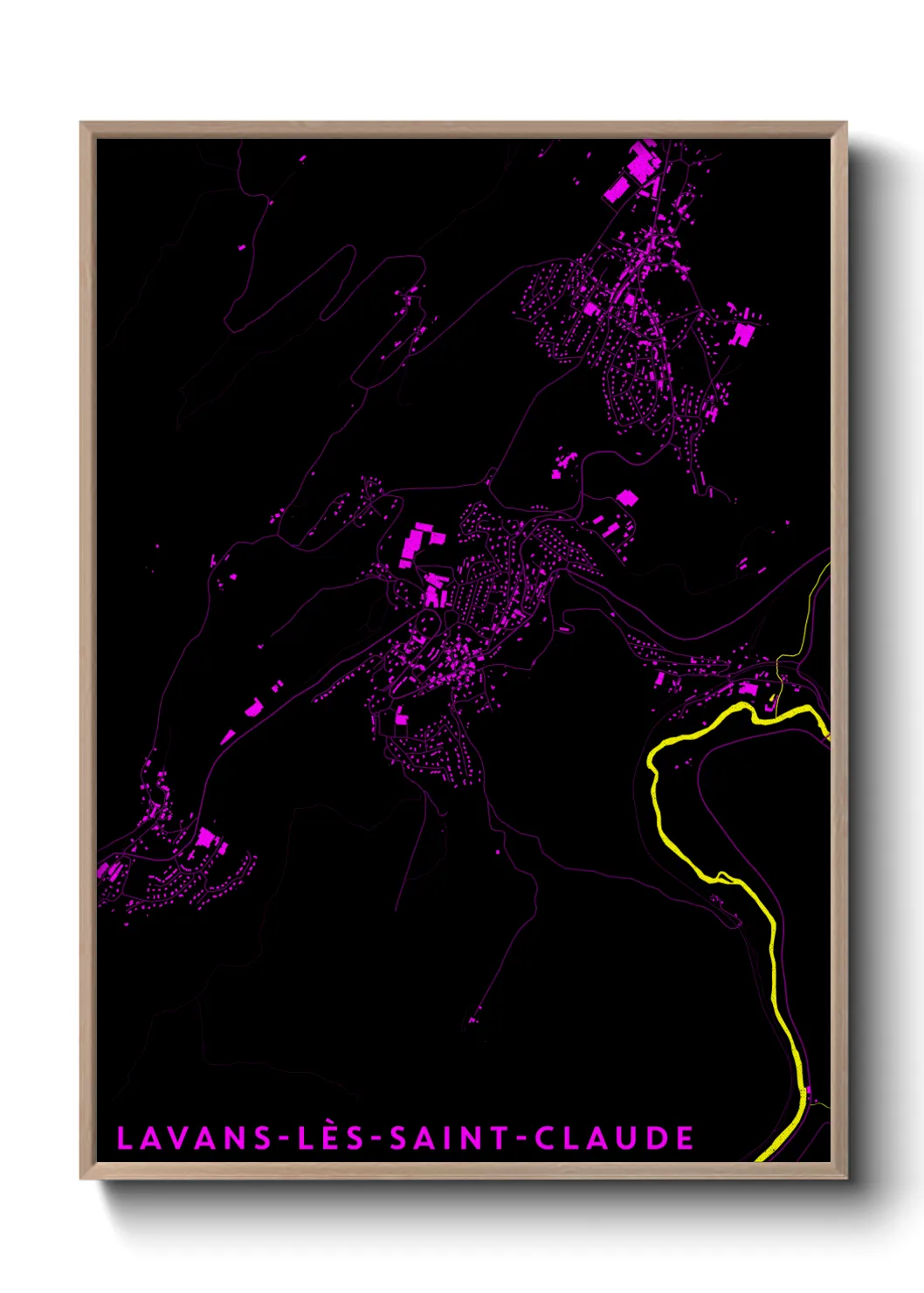 Une affiche de carte sur Lavans-lès-Saint-Claude